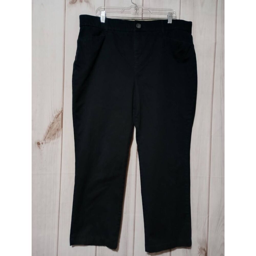 Christopher and Banks Pants Ladies 16‎ Short Black Chino  Comfort Waist
